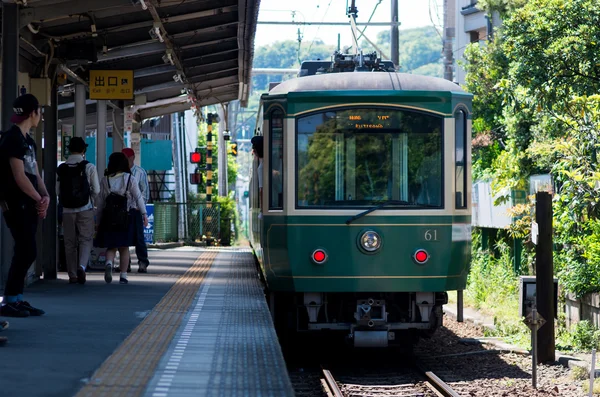 Enoshima railway, kamakura, kanagawa (prefectures), tourism of japan — стоковое фото