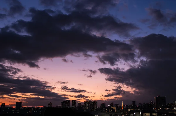 Krajobraz wgląd nocy Tokio, tokyo (prefektury), turystyka Japonii — Zdjęcie stockowe