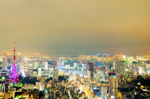 Japonya'nın Tokyo gece cityview, tokyo, turizm — Stok fotoğraf