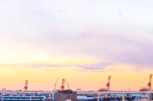 日本神奈川県横浜市港のみえる丘公園の夕日 — ストック写真