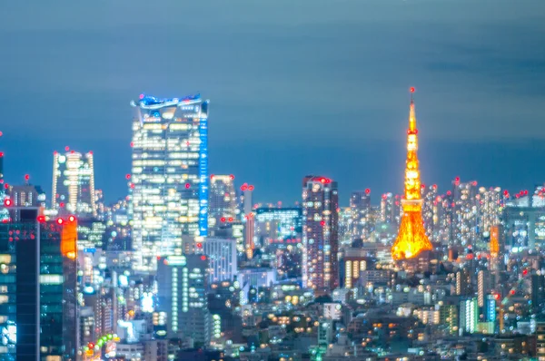 東京タワー夜ビュー、東京、日本 — ストック写真