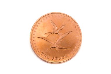 Gough Adası 'ndan iki penilik bir madeni para görüntüsü.