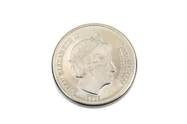 Närbild Ett Five Pence Mynt Från Gough Island — Stockfoto
