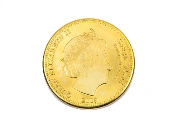 Närbild Ett Pence Mynt Från Gough Island — Stockfoto