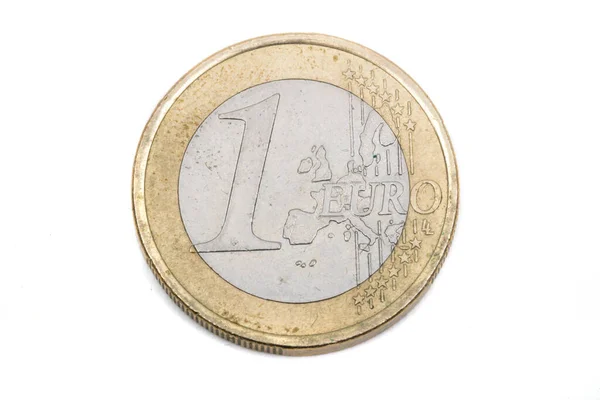 Una Vista Cerca Una Moneda Euro — Foto de Stock