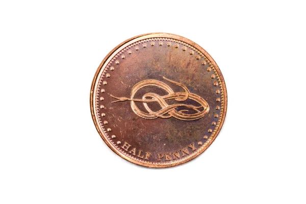 Close View Half Penny Coin Tristan Cunha — Stock Photo, Image