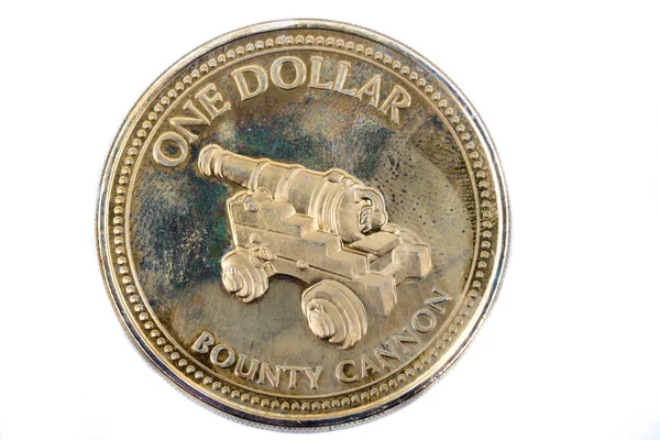 Närbild Dollar Mynt Från Pitcairn Öarna — Stockfoto
