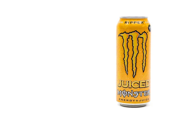 2020 Can Monster Ripper Energy Drink Isolated White Background — 스톡 사진