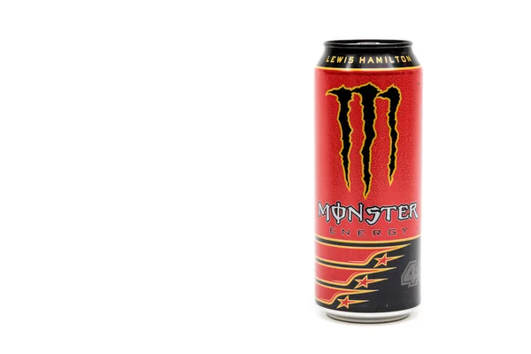 London Жовтня 2020 Can Monster Lewis Hamilton Energy Drink Isolated — стокове фото