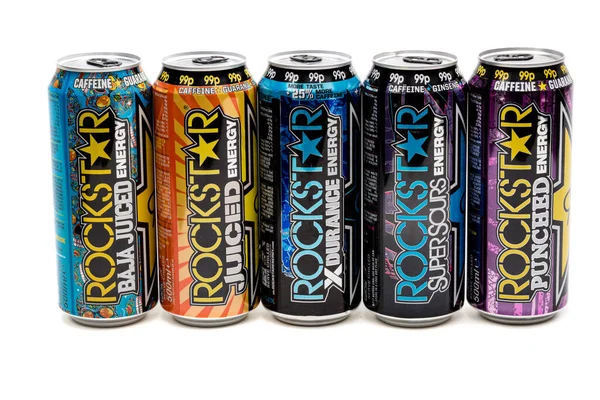 Londres Reino Unido Outubro 2020 Uma Seleção Bebidas Rockstar Energy — Fotografia de Stock