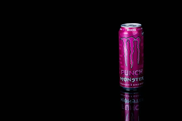 2020 Can Monster Mixxd Energy Drink Isolated Black Background — 스톡 사진