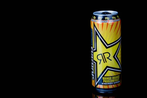 London 2020 Can Rockstar Mango Orange Passionfruit Energy Drink Isolated — 스톡 사진