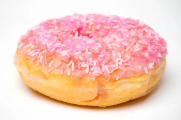 Een Ijsring Donut Een Witte Achtergrond — Stockfoto