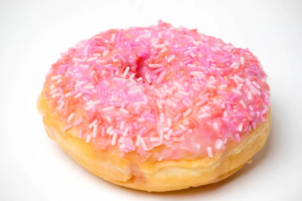 Een Ijsring Donut Een Witte Achtergrond — Stockfoto