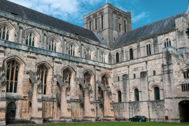 Winchester, Birleşik Krallık, 10 Ağustos 2021 Winchester Katedrali manzarası