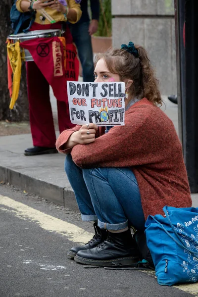 Londres Reino Unido Agosto 2021 Membros Rebelião Extinção Participam Protesto — Fotografia de Stock