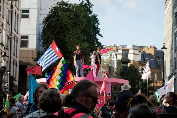 Londyn Wielka Brytania Sierpnia 2021 Członkowie Rebelii Wymarcia Biorą Udział — Zdjęcie stockowe