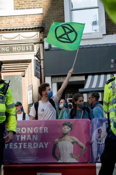 Londres Royaume Uni Août 2021 Des Membres Rébellion Extinction Prennent — Photo