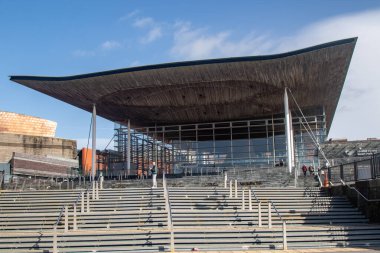 Cardiff, United Kingdom, 17th March 2026:- A View Of The Welsh Parliament Building, Senedd Cymru, the seat of the devolved Welsh Government, located at Cardiff Bay.