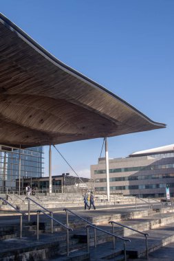 Cardiff, United Kingdom, 17th March 2026:- A View Of The Welsh Parliament Building, Senedd Cymru, the seat of the devolved Welsh Government, located at Cardiff Bay.