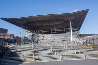 Cardiff, United Kingdom, 17th March 2026:- A View Of The Welsh Parliament Building, Senedd Cymru, the seat of the devolved Welsh Government, located at Cardiff Bay.