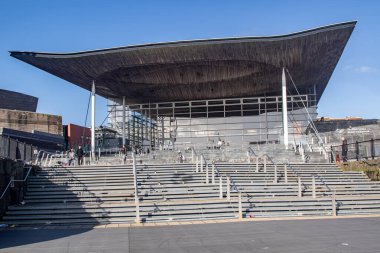 Cardiff, United Kingdom, 17th March 2026:- A View Of The Welsh Parliament Building, Senedd Cymru, the seat of the devolved Welsh Government, located at Cardiff Bay.