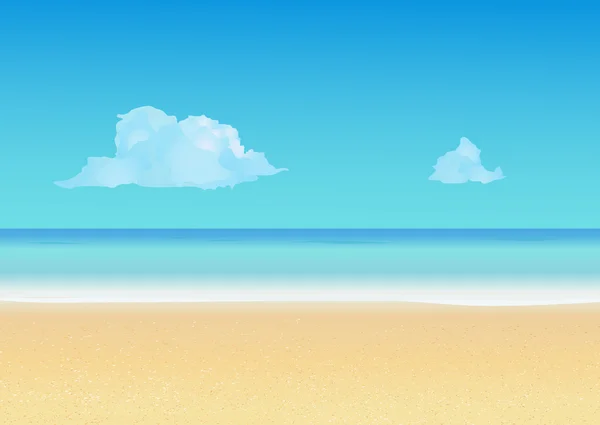 Fondo de verano con playa tropical. Vacaciones de verano, balneario, fondo de viaje . — Vector de stock