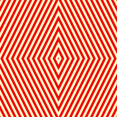 Simetrik geometrik süsleme ile dikişsiz desen. Çizgili kırmızı beyaz soyut arka plan. 