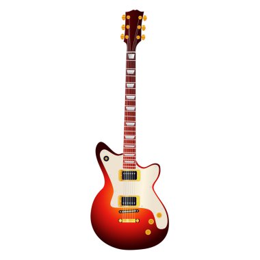 elektro gitar beyaz arkaplanda izole edildi. 