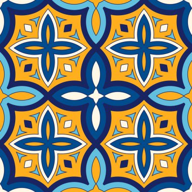 Parlak etnik arka plan. Simetrik geometrik süsleme ile Seamless Modeli. 