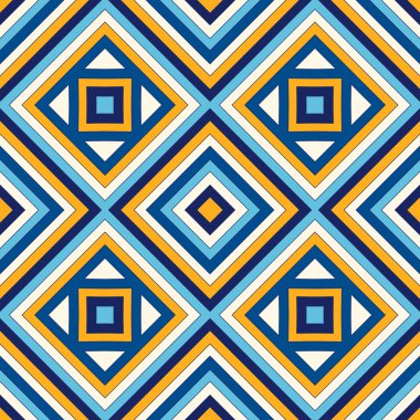 Parlak etnik arka plan. Simetrik geometrik süsleme ile Seamless Modeli. 