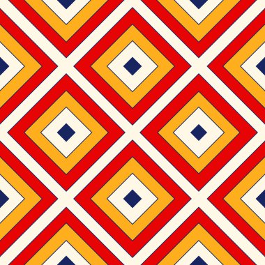 Parlak etnik arka plan. Simetrik geometrik süsleme ile Seamless Modeli. 