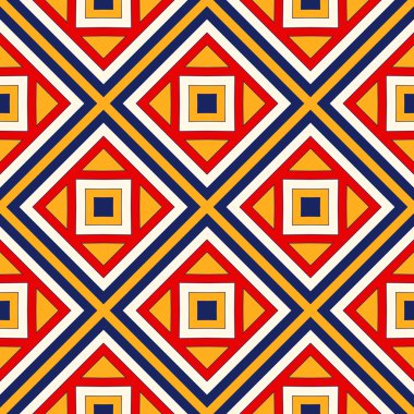 Parlak etnik arka plan. Simetrik geometrik süsleme ile Seamless Modeli. 