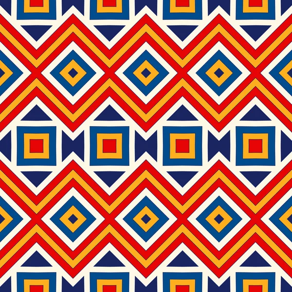 Parlak etnik arka plan. Simetrik geometrik süsleme ile Seamless Modeli. 