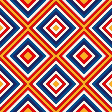 Parlak etnik arka plan. Simetrik geometrik süsleme ile Seamless Modeli. 