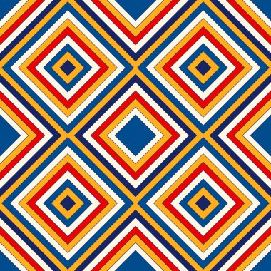 Parlak etnik arka plan. Simetrik geometrik süsleme ile Seamless Modeli. 