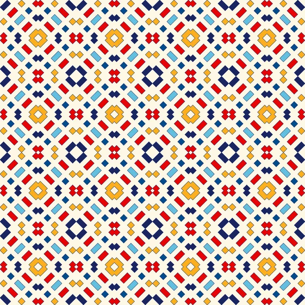 Nahtloses Muster mit symmetrischen geometrischen Ornamenten. ethnische Zierstruktur. . — Stockvektor