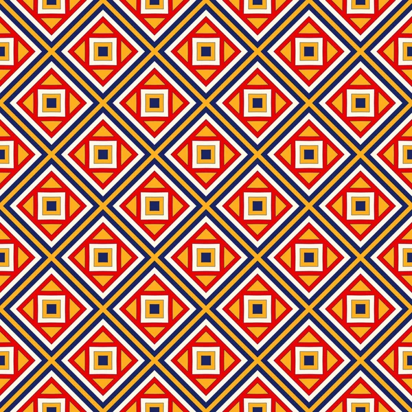 Lichte etnische abstracte achtergrond. Naadloze patroon met symmetrische geometrische sieraad. — Stockvector