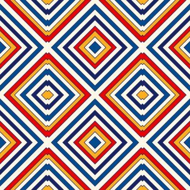 Parlak etnik arka plan. Simetrik geometrik süsleme ile Seamless Modeli.