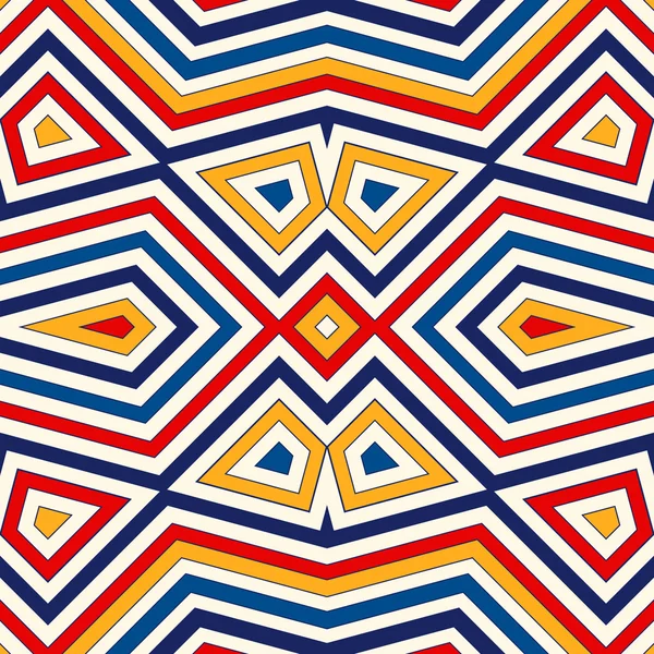 Parlak etnik arka plan. Simetrik geometrik süsleme ile Seamless Modeli.