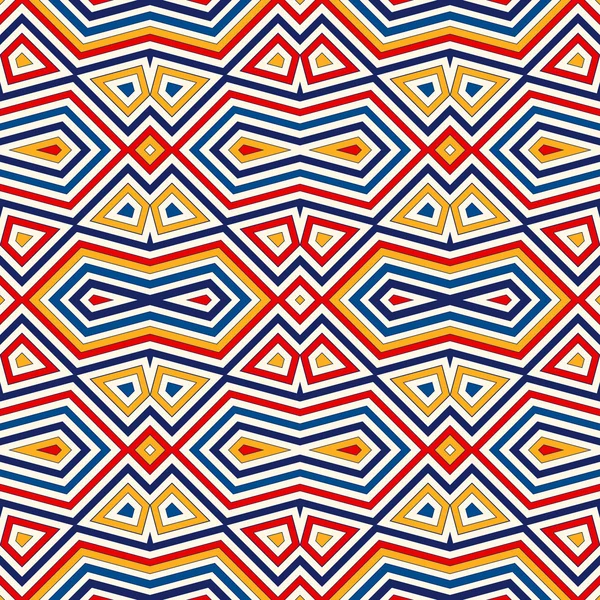Parlak etnik arka plan. Simetrik geometrik süsleme ile Seamless Modeli.