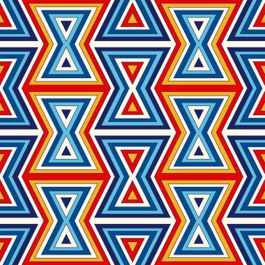 Parlak etnik arka plan. Simetrik geometrik süsleme ile Seamless Modeli.