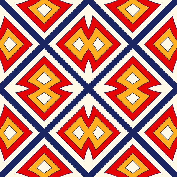 Fondo abstracto étnico brillante. Patrón sin costura con adorno geométrico simétrico . — Vector de stock