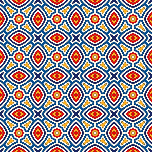 Parlak etnik arka plan. Simetrik geometrik süsleme ile Seamless Modeli.