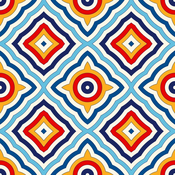 Parlak etnik arka plan. Simetrik geometrik süsleme ile Seamless Modeli.