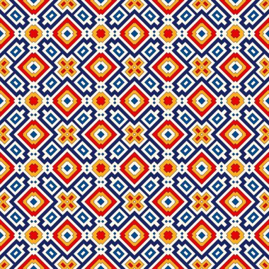 Simetrik geometrik süsleme ile Seamless modeli. Parlak arka plan.