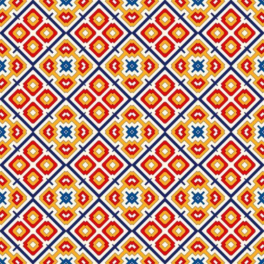 Simetrik geometrik süsleme ile Seamless modeli. Parlak arka plan.