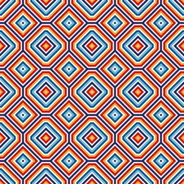 Simetrik geometrik süsleme ile Seamless modeli. Parlak arka plan.