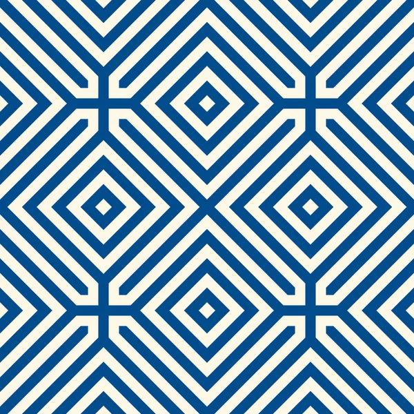 Pola mulus dengan ornamen geometris simetris. Latar belakang abstrak warna Angkatan Laut . - Stok Vektor