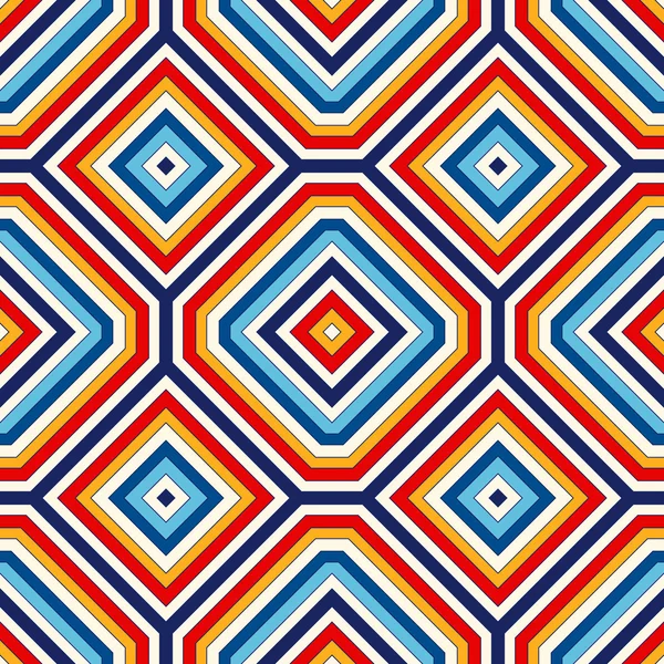 Бесшовный узор с симметричным геометрическим орнаментом. Яркий абстрактный фон . — стоковый вектор